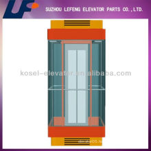 Elevator with full panoramic cabin for vertical transport of passengers